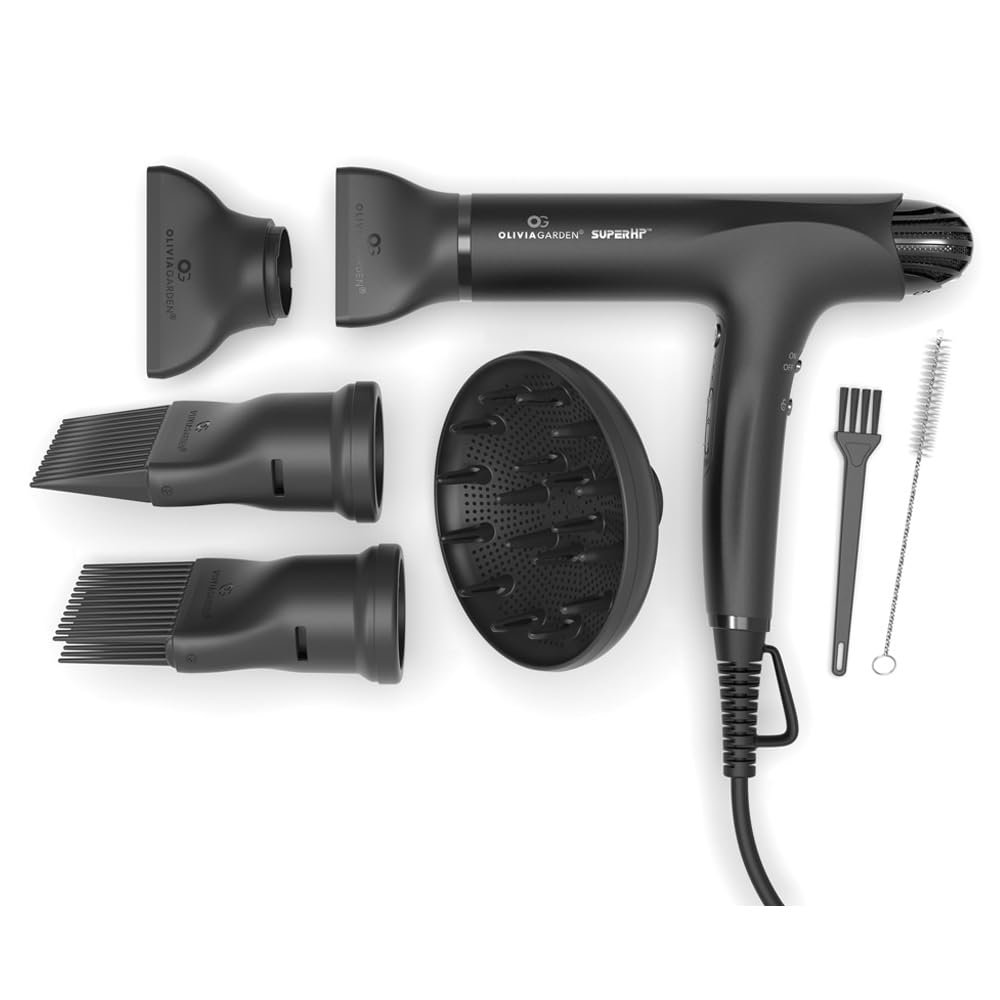 51R8naq3jNL Olivia Garden SuperHP 1875W Professional Ionic Hair Dryer with 5 Attachments - Image 1