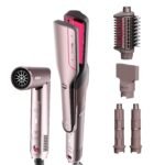 Shark FlexFusion Ceramic Air Styler, Straightener+Curler, Blush, HD641S