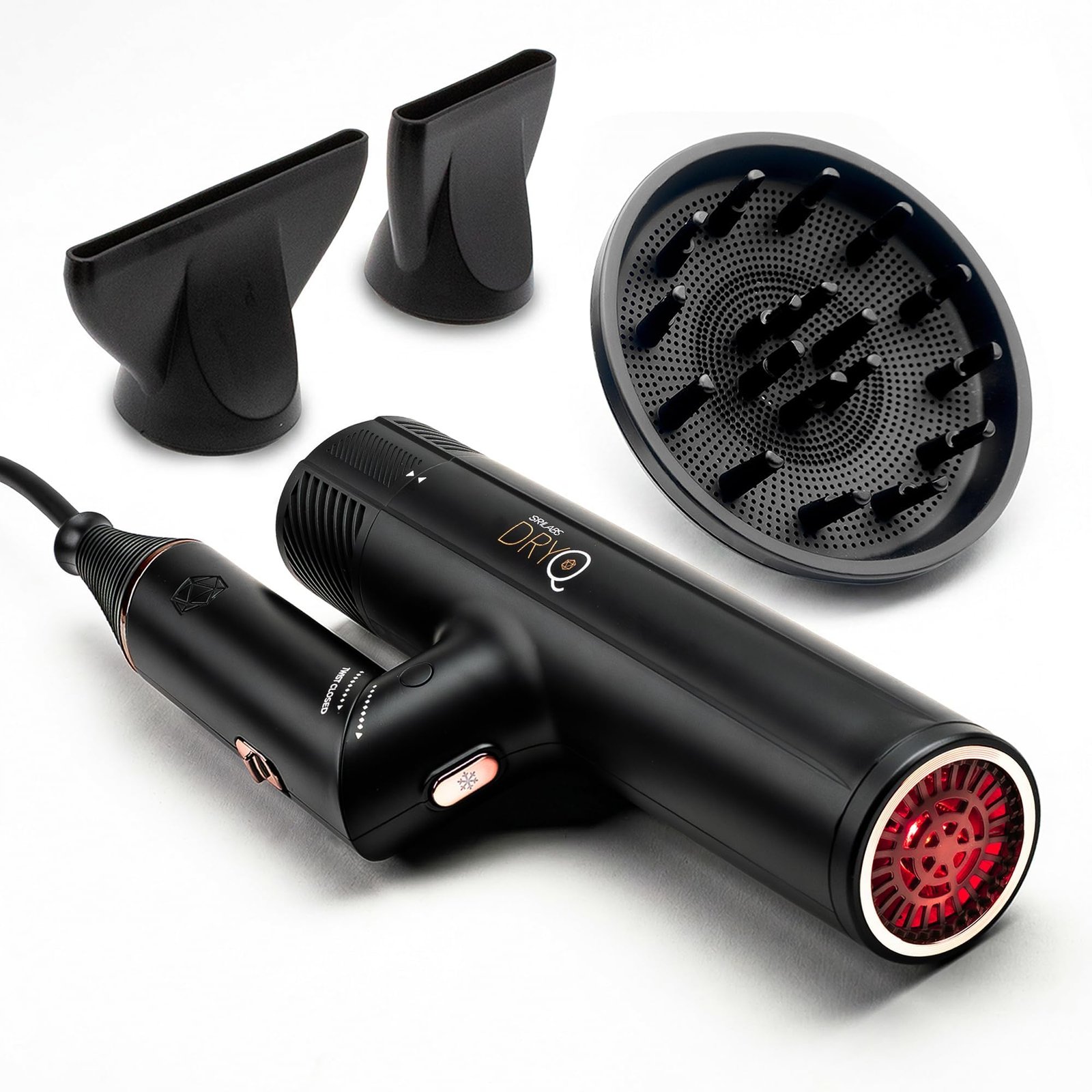 71Lb-AG_glL SRILabs DryQ Infrared Hair Dryer - Red Light, Frizz Control, Dual Voltage - Image 1