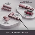 Shark FlexFusion Ceramic Air Styler, Straightener+Curler, Blush, HD641S - Image 3